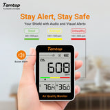 Temtop C1 CO2 Monitor Indoor air Quality Monitor Portable CO2 Detector CO2, Temperature, Humidity Home, Office or School - Temtop
