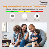 Temtop 3 in 1 CO2 Monitor C10 2nd Indoor Air Quality Monitor For Temperature, Humidity and CO2