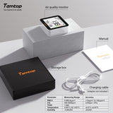Temtop M10+ WIFI Air Quality Monitor, Rechargeable CO2 Detector with PM2.5 TVOC AQI Temperature and Humidity, 6-in-1 Indoor Pollution Meter with App Control, Data Export, E-ink Screen for Home Office