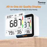 Temtop 3 in 1 CO2 Monitor C10 Indoor Air Quality Monitor For Temperature, Humidity and CO2 - Temtop