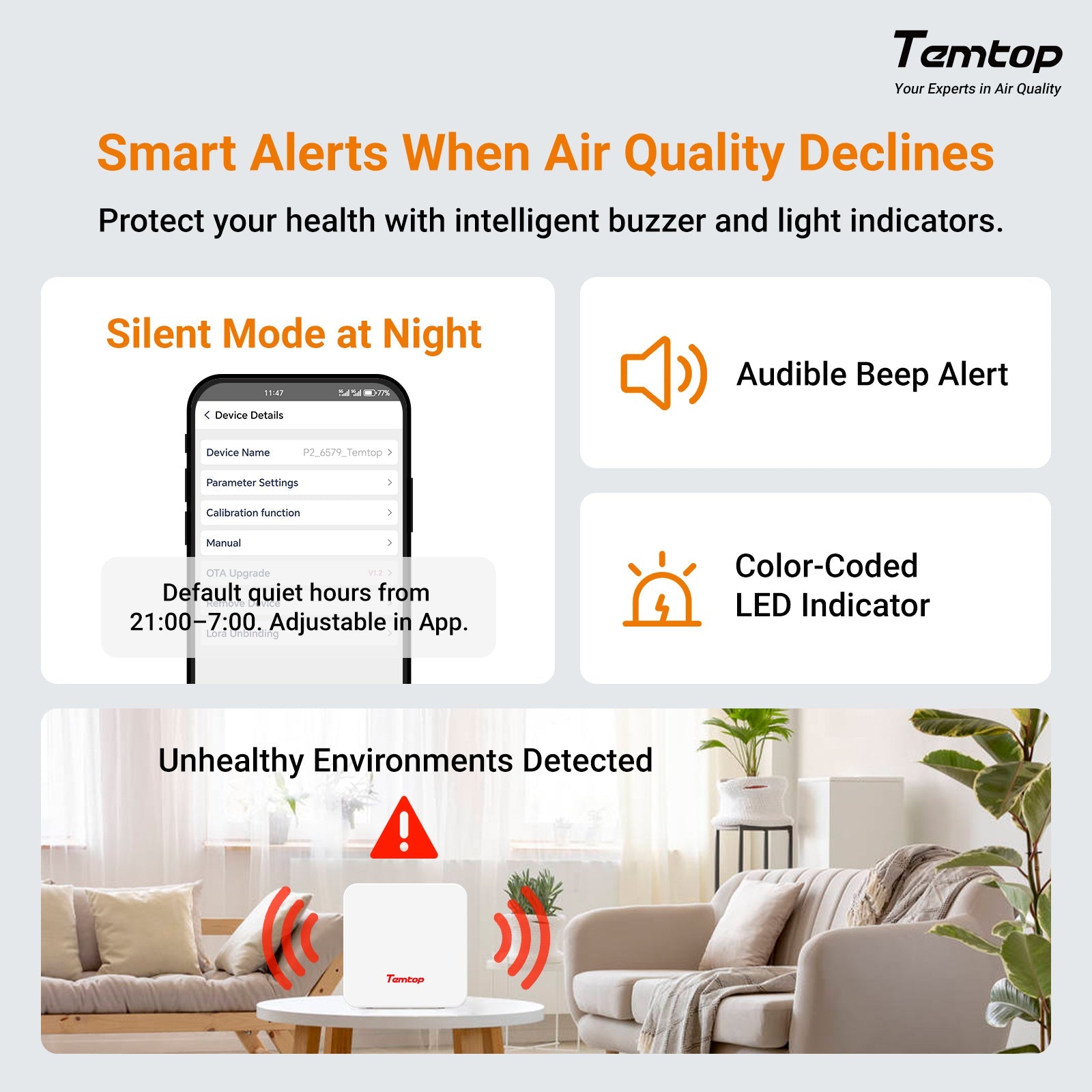 Indoor Luchtkwaliteit Meter Monitor, PM2.5 PM10 HCHO Temperatuur Indoor Luchtkwaliteit Meter Monitor, PM2.5 PM10 HCHO Temperatuur