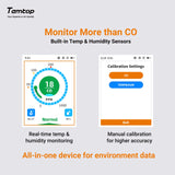 Temtop LKC - 1000C Portable CO Detector with TFT Color LCD Screen, USB Data Export, Calibration, and Adjustable Alarm Threshold - Temtop