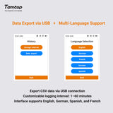 Temtop LKC - 1000C Portable CO Detector with TFT Color LCD Screen, USB Data Export, Calibration, and Adjustable Alarm Threshold - Temtop