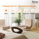 Temtop P1 Air Quality Monitor – PM2.5, PM10, Temp & Humidity Detector with Real - Time AQI & Bluetooth App - Temtop