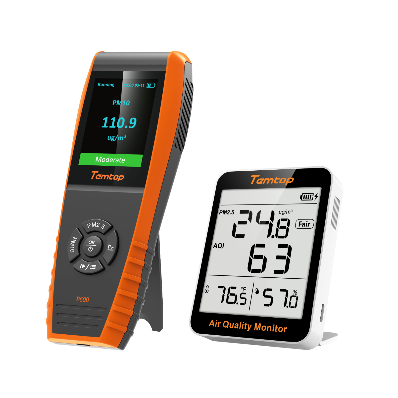 Monitor de calidad del aire Temtop P10 Medidor AQI PM2.5 en tiempo real - Elitec Monitor de calidad del aire Temtop P10 Medidor AQI PM2.5 en tiempo real - Elitec