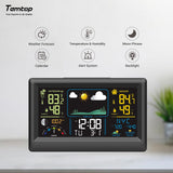 Temtop Weather Station W100 – Multifunctional Weather Station with Indoor/Outdoor Temperature, Humidity, Atmospheric Pressure, Weather Forecast, Moon Phase, and Alarm Features - Temtop