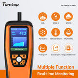 Temtop M2000 2nd CO2 Detector Air Quality MonitorCO2 Meter PM2.5 PM10 Detector HCHO Tester Data Export air quality meter CO2 Alarm- Temtop