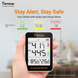 Temtop Air Quality Monitor, Indoor Thermometer Portable AQI PM2.5, Temperature, Humidity Detector for Home, Office or School - Temtop