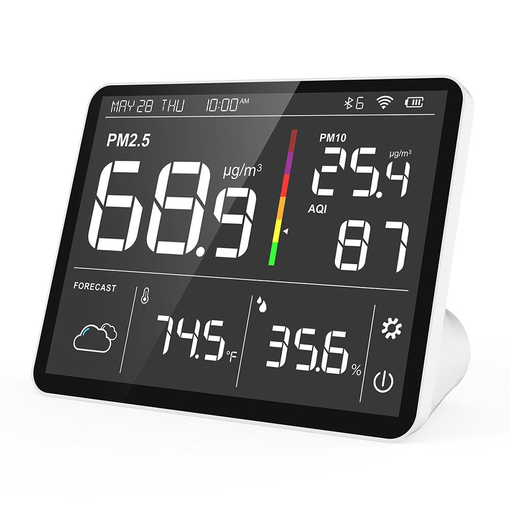 Temtop Air Station P100 Air Quality Monitor PM2.5 AQI Tester Wireless Forecast Station Colored LCD Display - Temtop