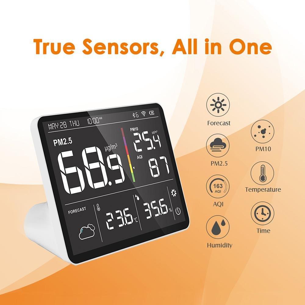 Temtop Air Station P100 Air Quality Monitor PM2.5 AQI Tester Wireless Forecast Station Colored LCD Display - Temtop