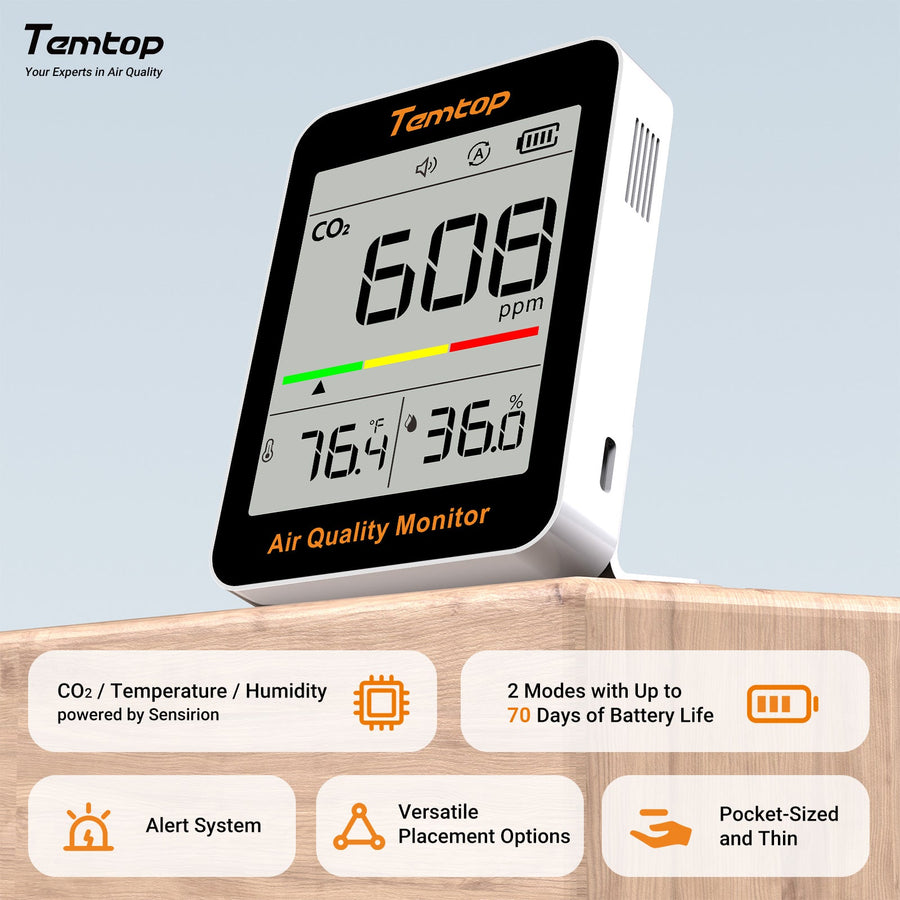 Monitor CO2 Temtop C1 - Misura Qualità Aria Interna, Portatile Con Display Temperatura E Umidità - Foto 10