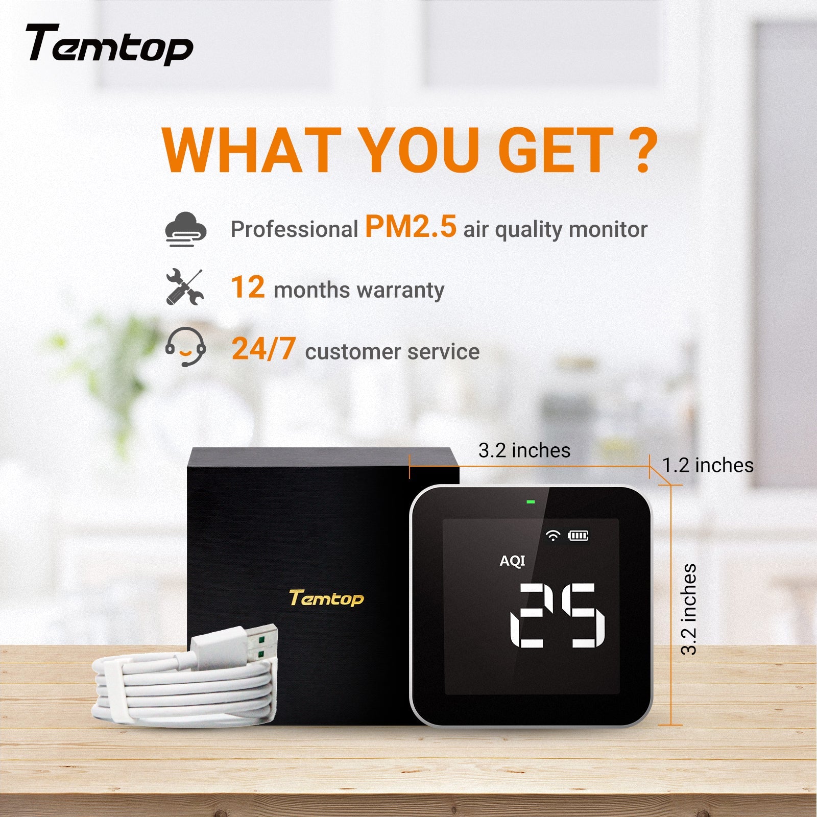 Temtop VOCs Air Quality Monitor M10i with WIFI