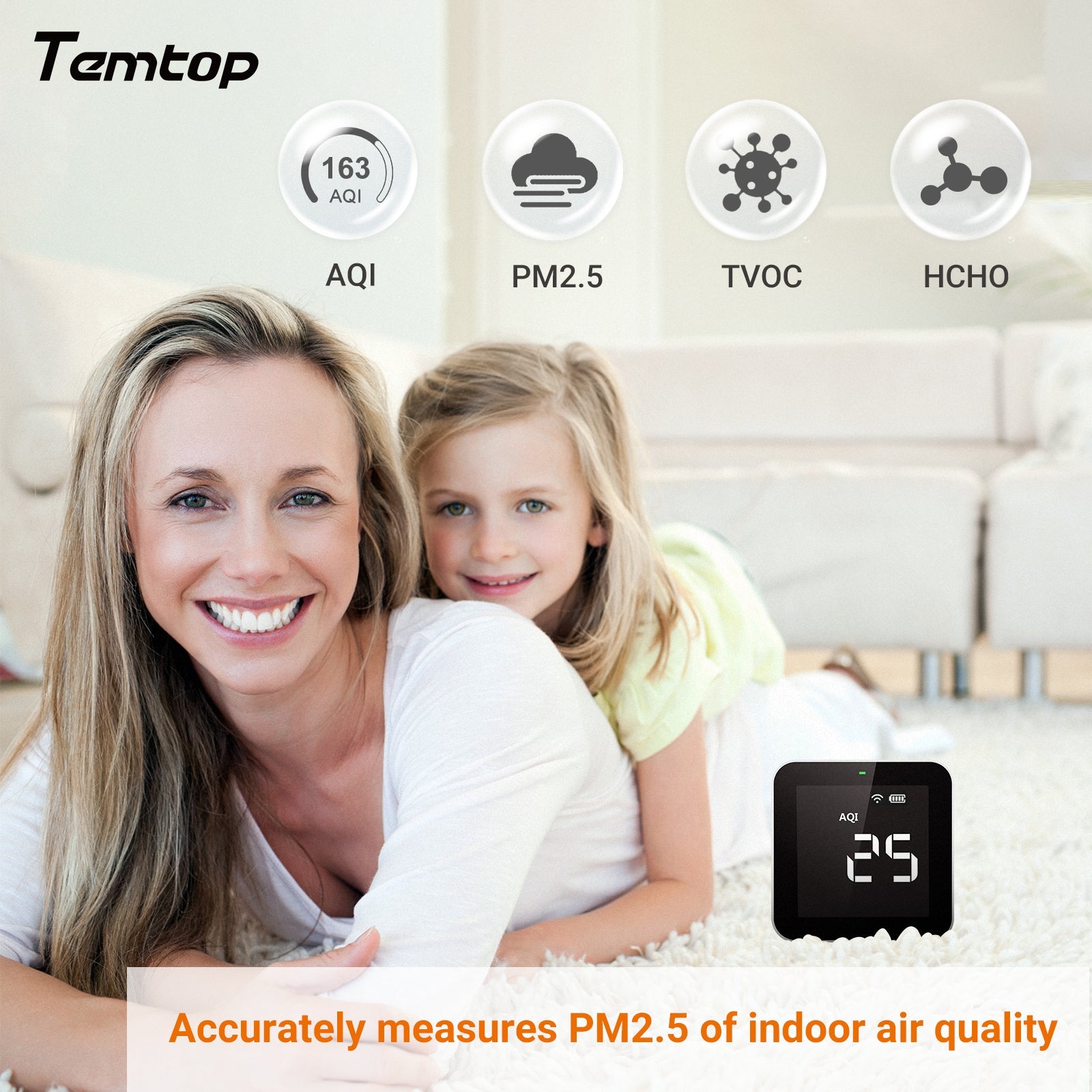 At Home Air Quality Test Kitsmart Air Quality Monitor 6-in-1 With Wifi -  Pm2.5/pm10/hcho/tvoc/co2/formaldehyde