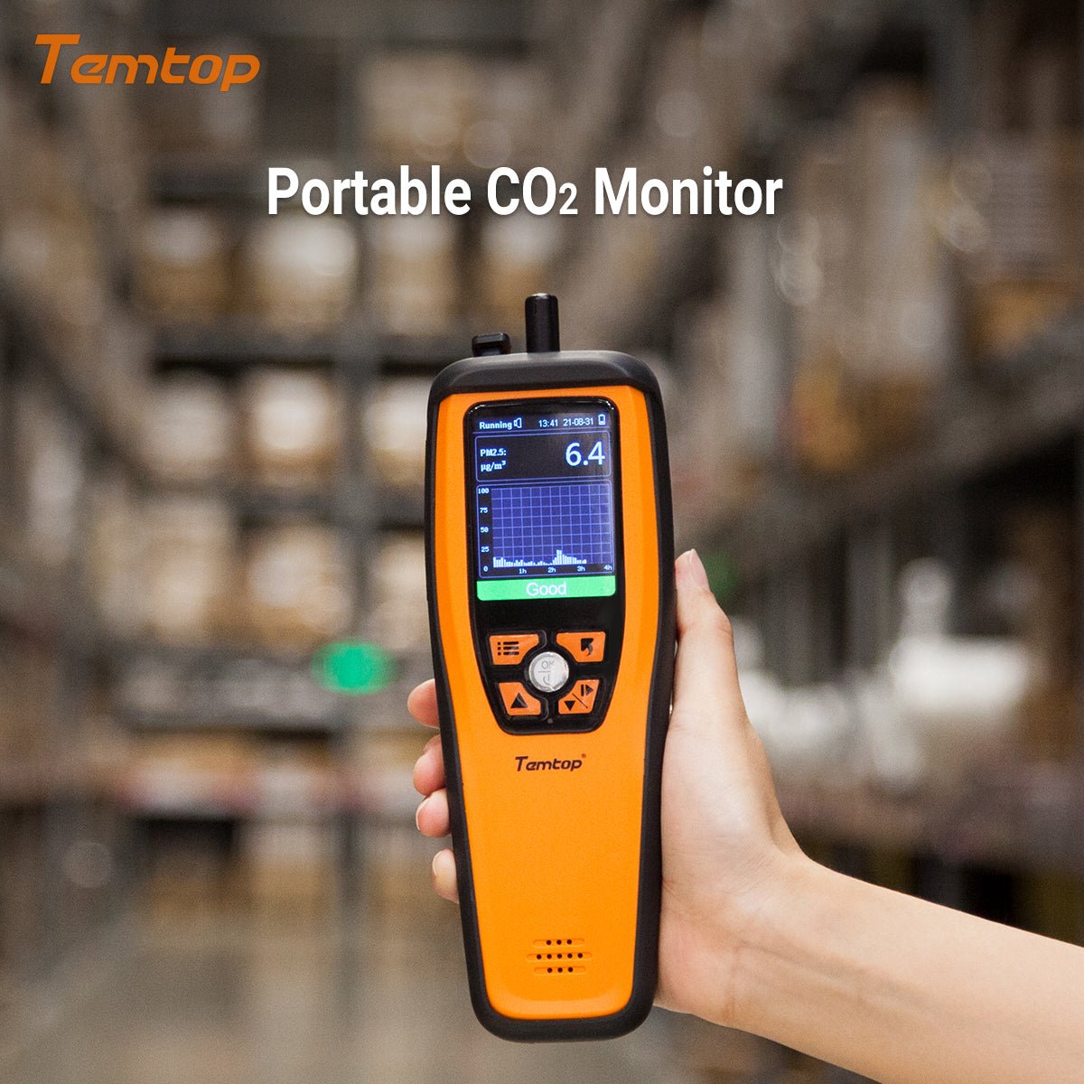 Temtop M2000C 2nd CO2 Meter with Zero Calibration Function PM2.5 PM10 and Export data - Temtop